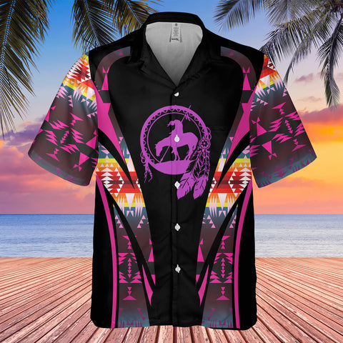 Powwow StoreGBHW000679 Tribe Design Native American Hawaiian Shirt 3D