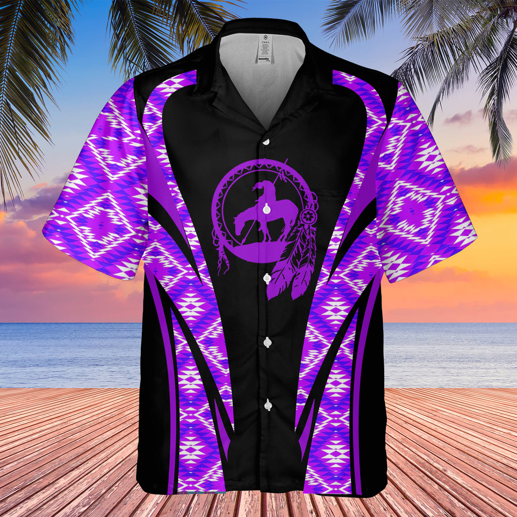 Powwow StoreGBHW000649 Tribe Design Native American Hawaiian Shirt 3D