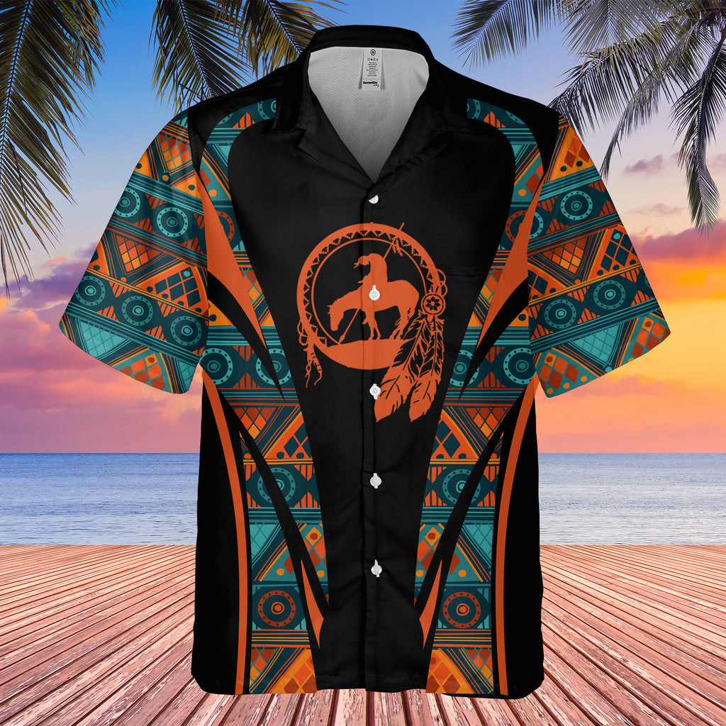 Powwow StoreGBHW000650 Tribe Design Native American Hawaiian Shirt 3D