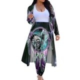 Powwow StoreGBNAT00356 Tribe Design Native American Cardigan Coat Long Pant Set