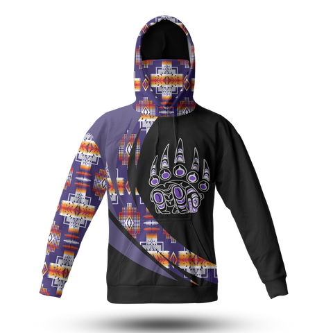 Powwow StoreHWM0062 Pattern Tribal Native 3D Hoodie With Mask