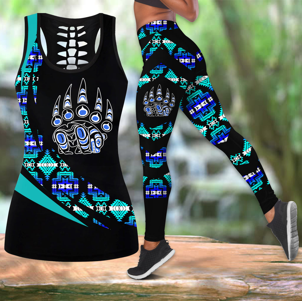 Powwow StoreCOMB2068 Pattern  Native Hollow Tank Top And Legging Sets