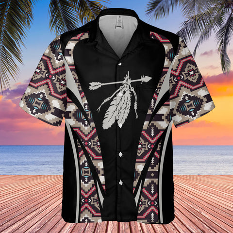 Powwow StoreGBHW000655 Tribe Design Native American Hawaiian Shirt 3D