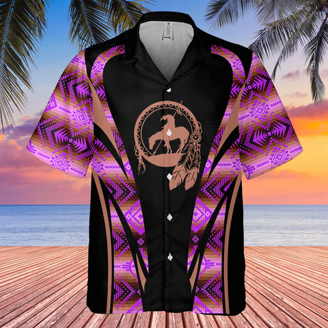 Powwow StoreGBHW000659 Tribe Design Native American Hawaiian Shirt 3D