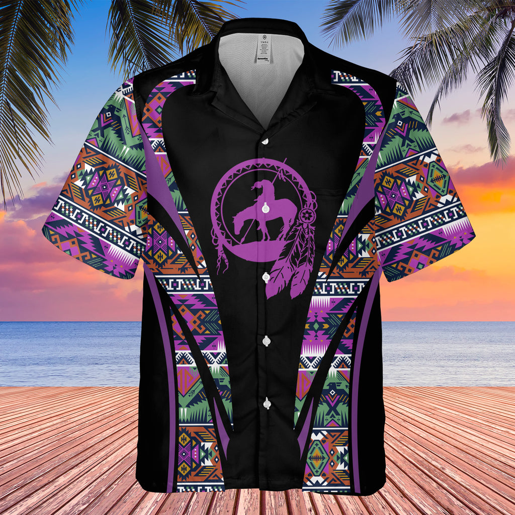 Powwow StoreGBHW000658 Tribe Design Native American Hawaiian Shirt 3D