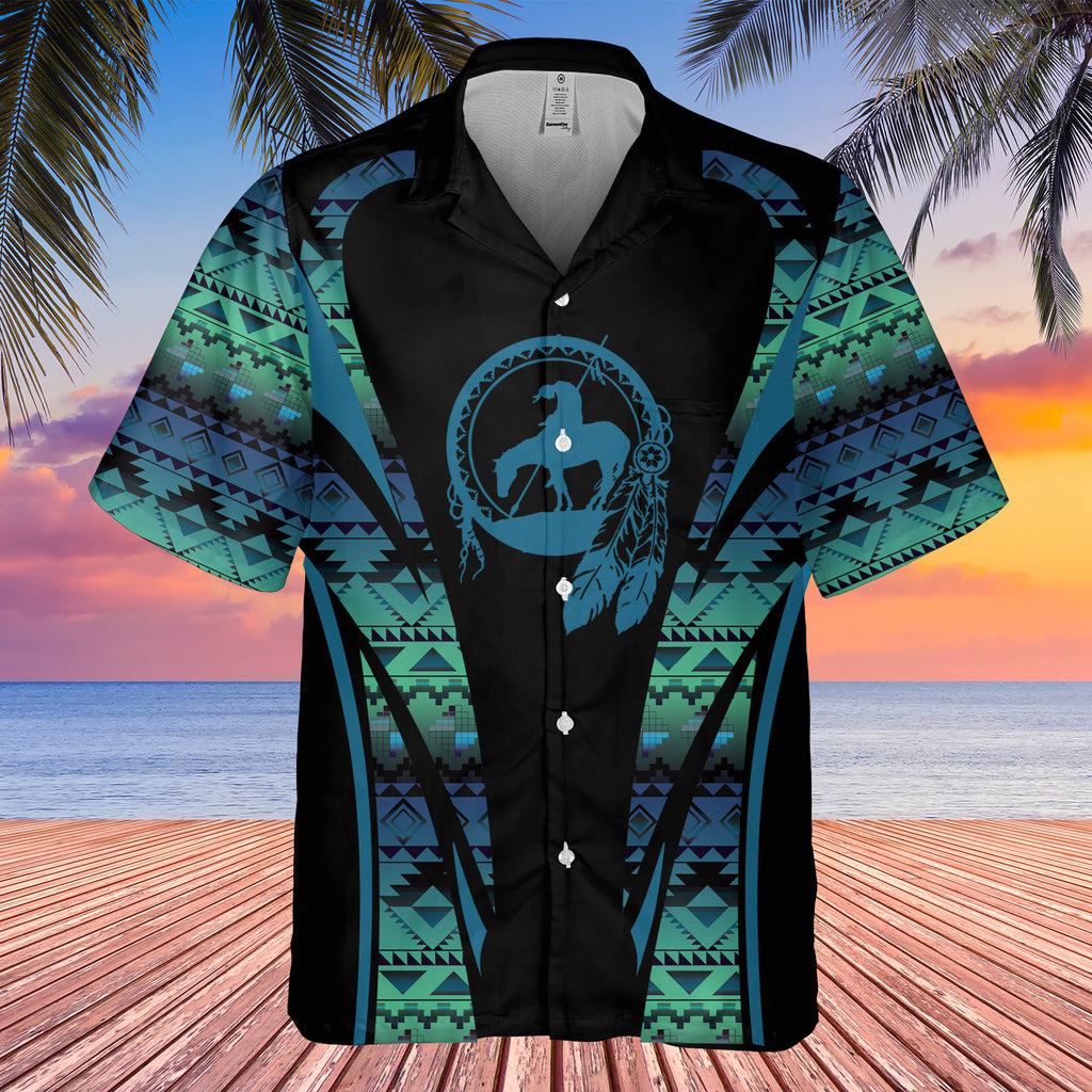 Powwow StoreGBHW000661 Tribe Design Native American Hawaiian Shirt 3D