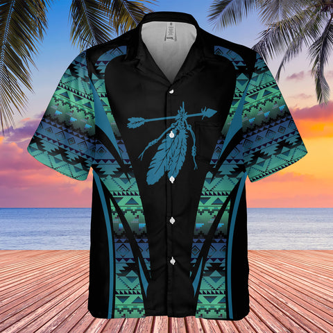 Powwow StoreGBHW000662 Tribe Design Native American Hawaiian Shirt 3D