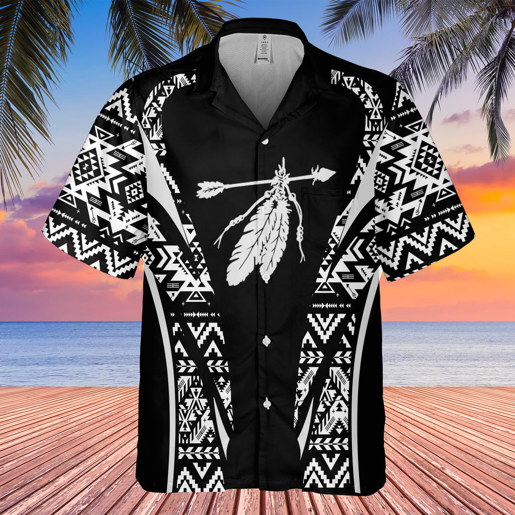 Powwow StoreGBHW000663 Tribe Design Native American Hawaiian Shirt 3D