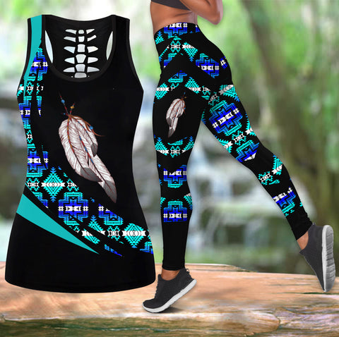 Powwow StoreCOMB2069 Pattern  Native Hollow Tank Top And Legging Sets