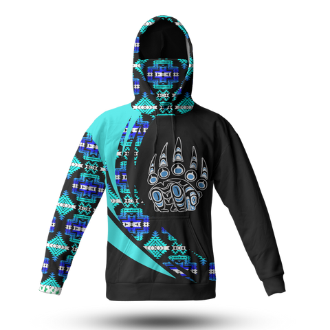 Powwow StoreHWM0063 Pattern Tribal Native 3D Hoodie With Mask