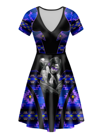 V-ND0068 Pattern Native V-Neck Dress
