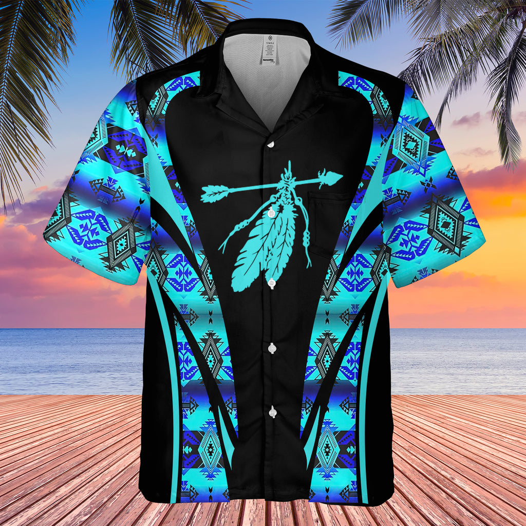 Powwow StoreGBHW000667 Tribe Design Native American Hawaiian Shirt 3D