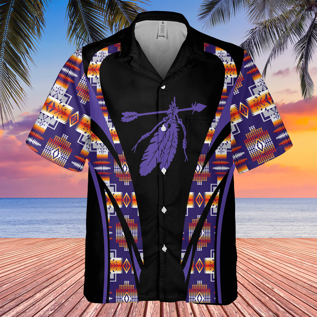 Powwow StoreGBHW000671 Tribe Design Native American Hawaiian Shirt 3D