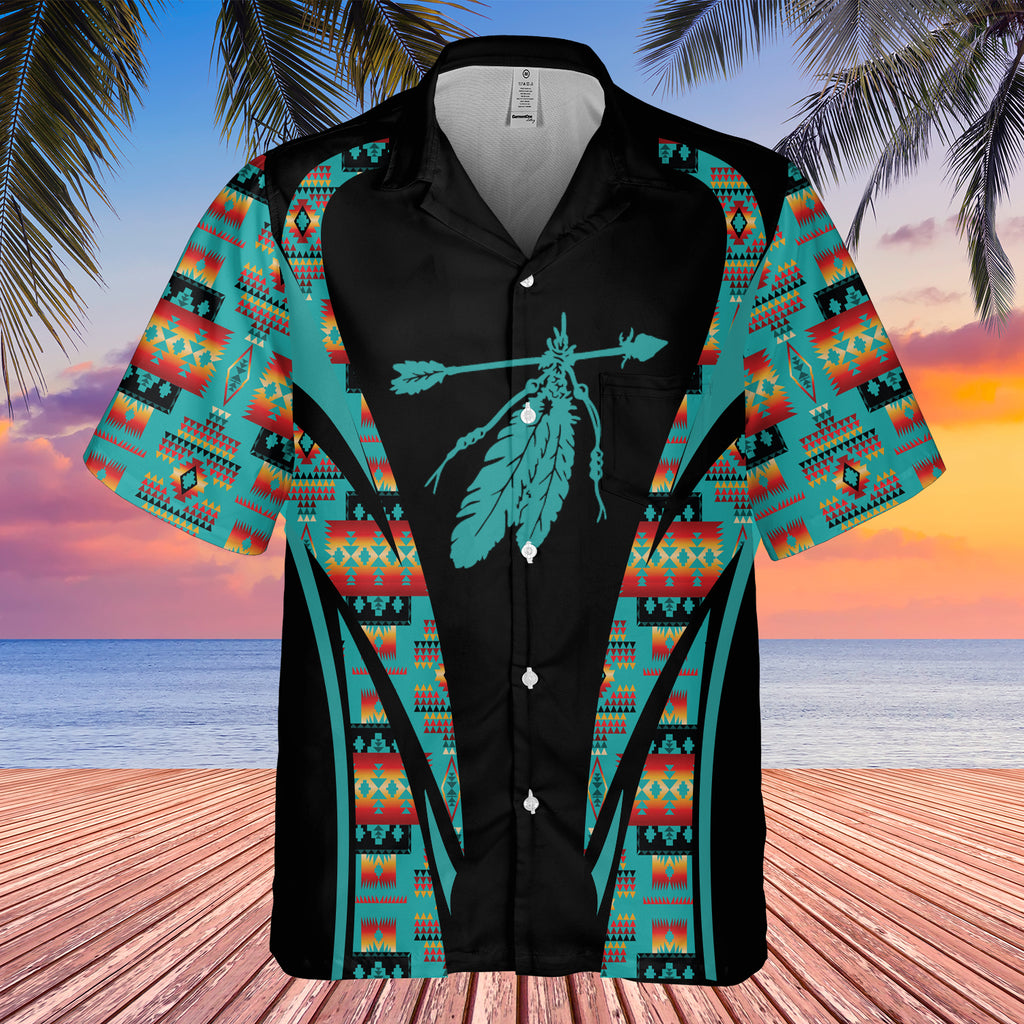 Powwow StoreGBHW000670 Tribe Design Native American Hawaiian Shirt 3D