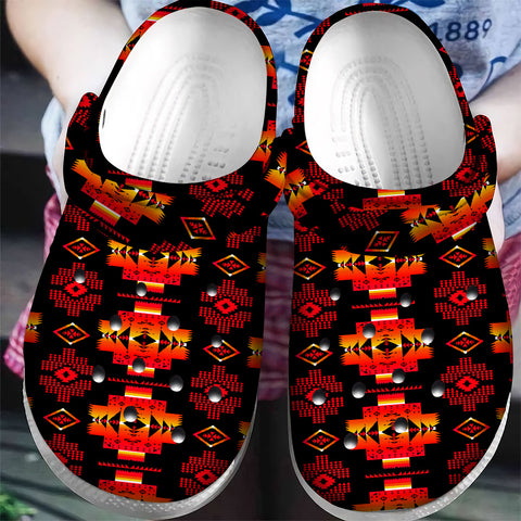 GB-NAT00720-03 Pattern Native American  Crocs Clogs Shoes