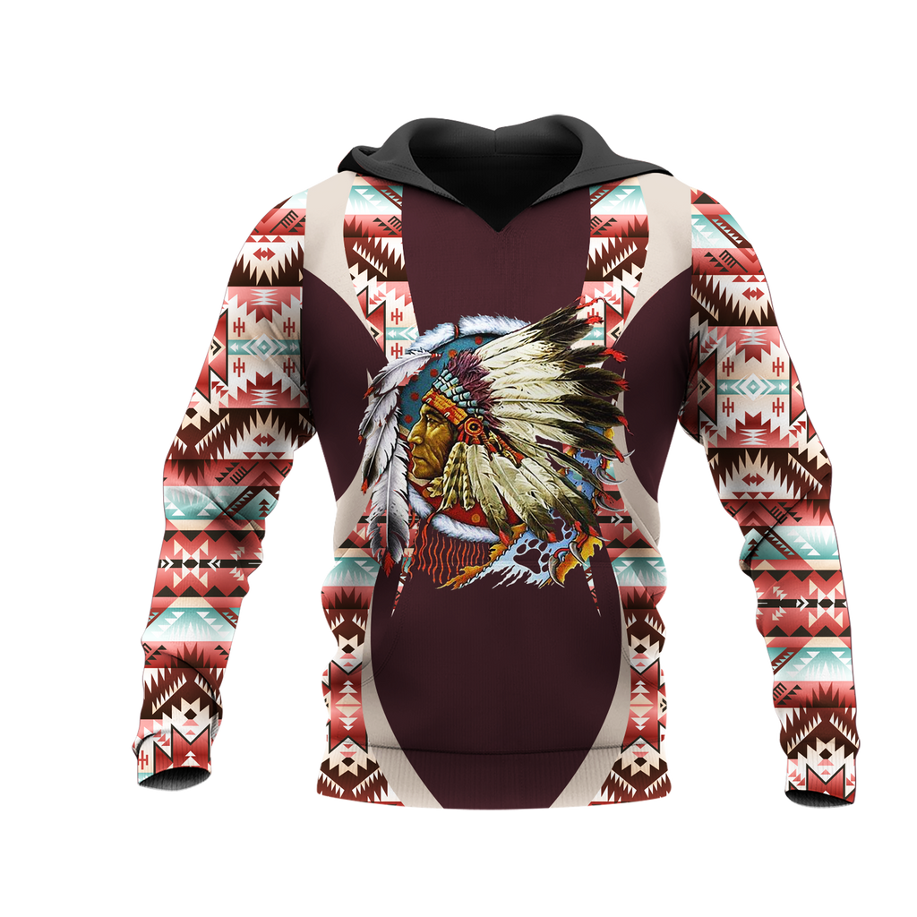 Powwow StoreHD0012198 Pattern Native Pride 3D Hoodie