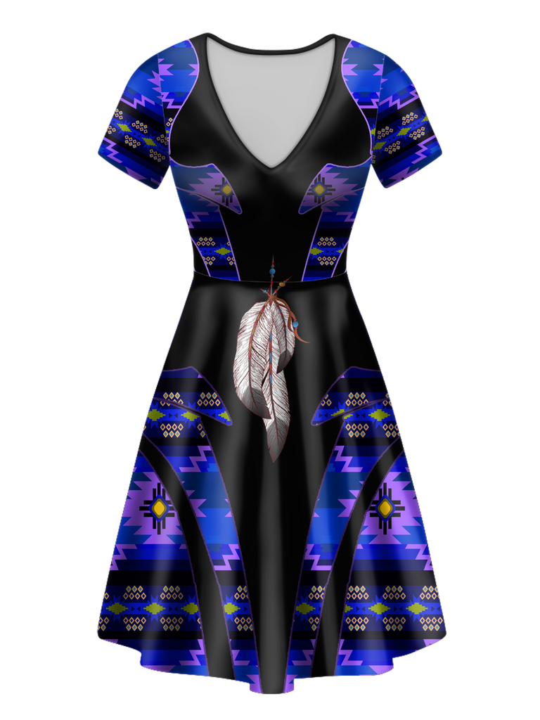 V-ND0069 Pattern Native V-Neck Dress