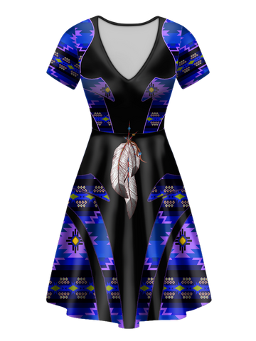 V-ND0069 Pattern Native V-Neck Dress