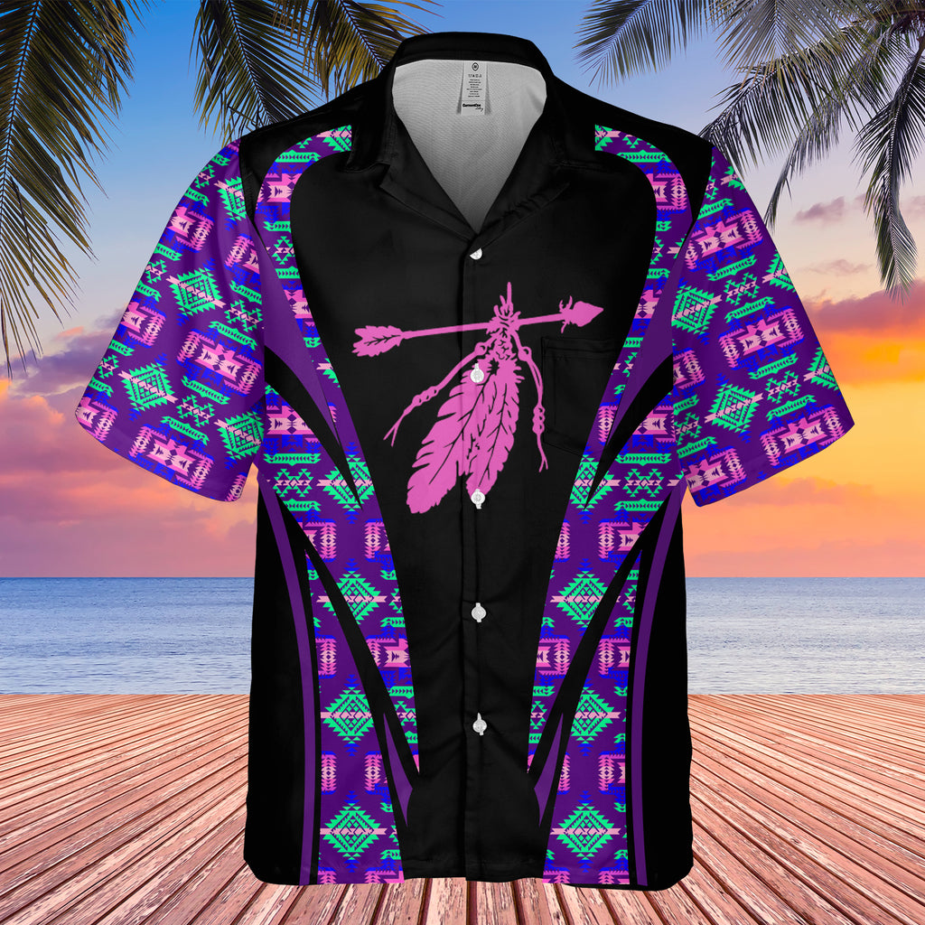 Powwow StoreGBHW000673 Tribe Design Native American Hawaiian Shirt 3D