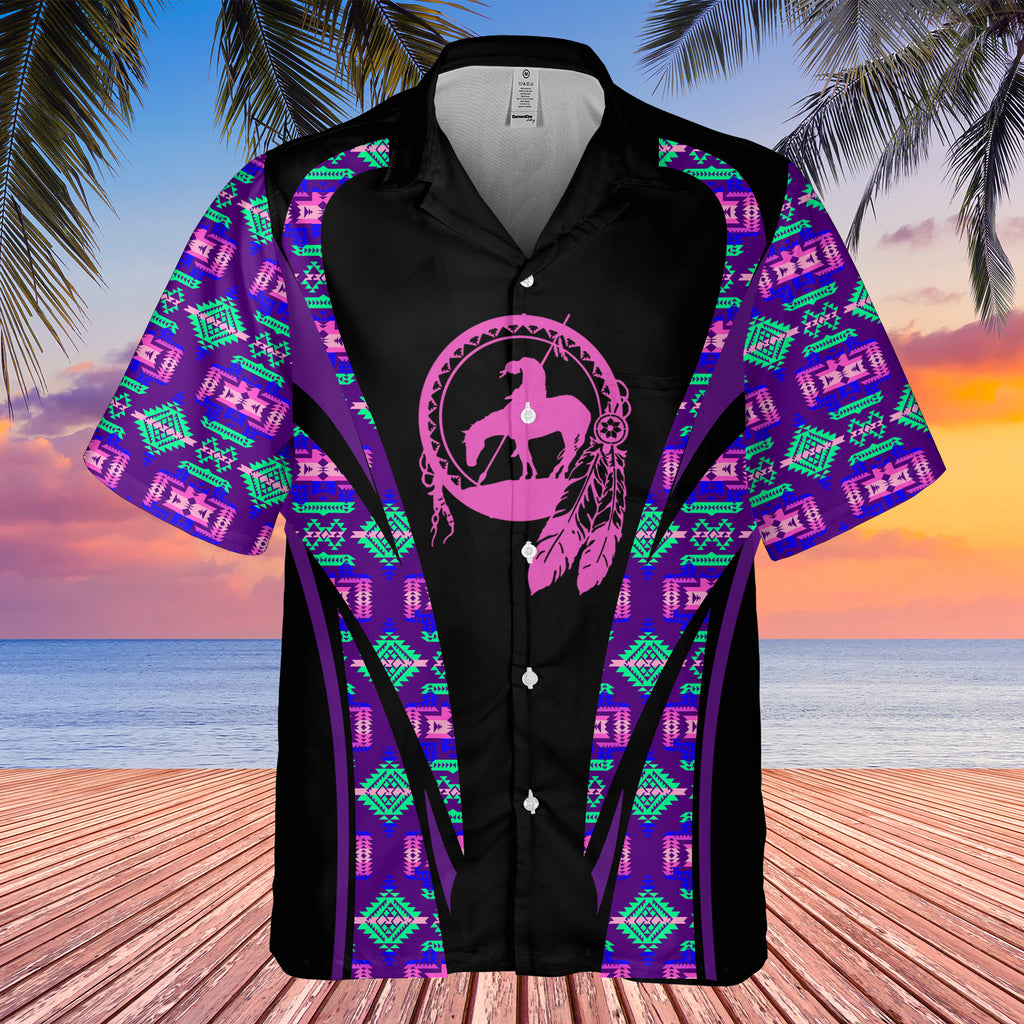 Powwow StoreGBHW000675 Tribe Design Native American Hawaiian Shirt 3D