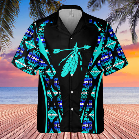 Powwow StoreGBHW000677 Tribe Design Native American Hawaiian Shirt 3D