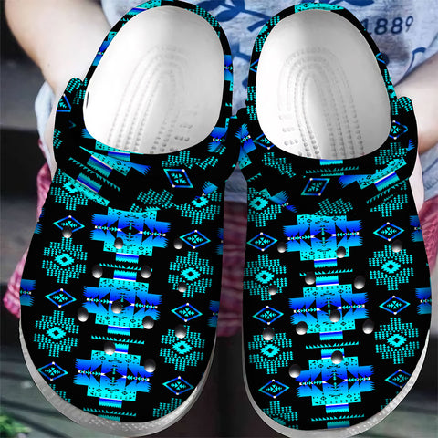 GB-NAT00720-04 Pattern Native American  Crocs Clogs Shoes
