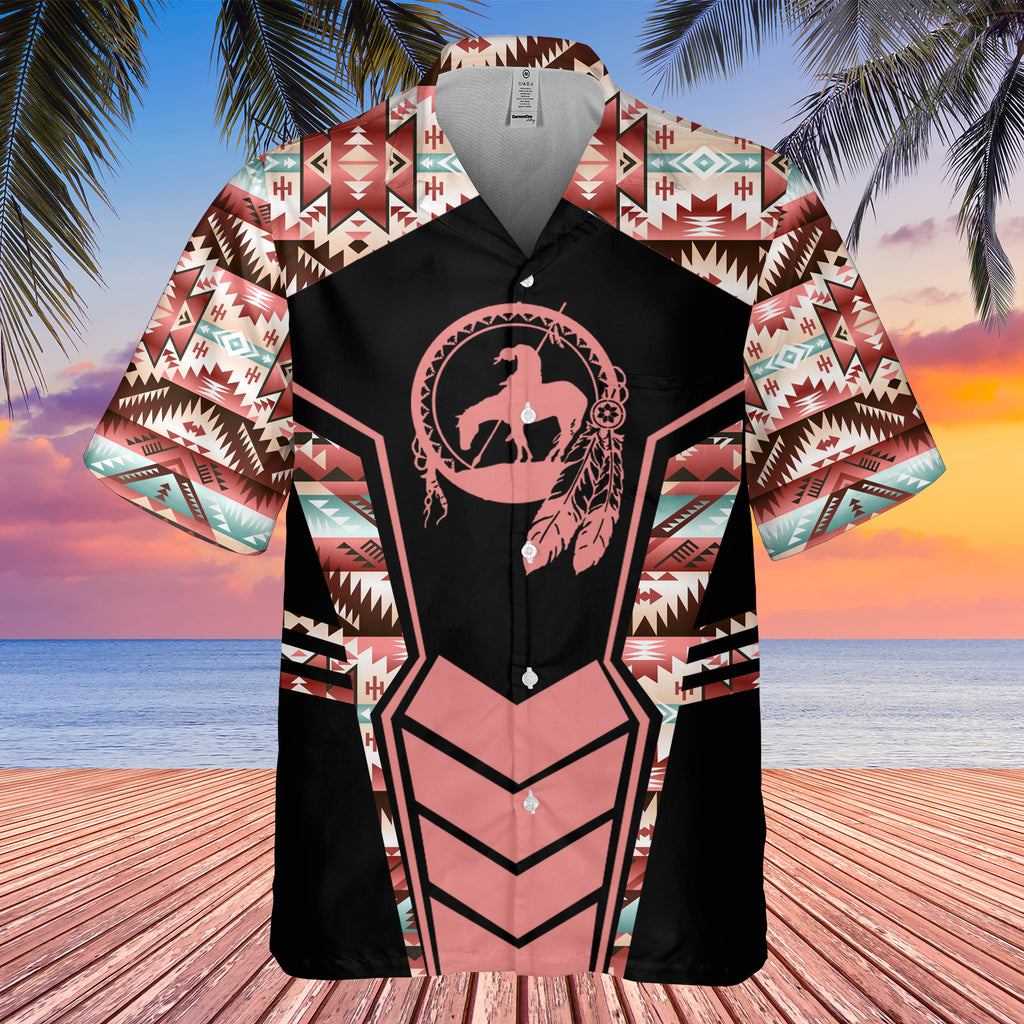 Powwow StoreGBHW000692 Tribe Design Native American Hawaiian Shirt 3D