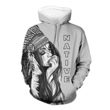 Powwow StoreHD0012257 Pattern Native Pride 3D Hoodie