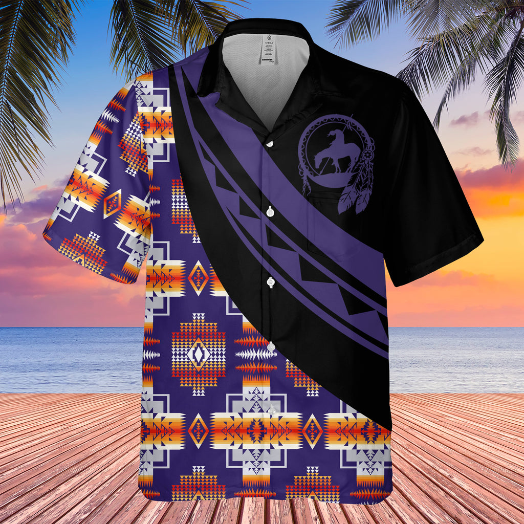 Powwow StoreGBHW001099 Tribe Design Native American Hawaiian Shirt 3D