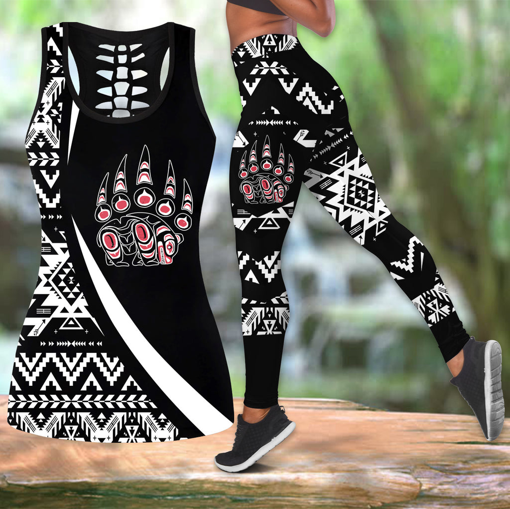 Powwow StoreCOMB2072 Pattern  Native Hollow Tank Top And Legging Sets