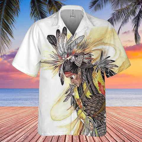 Powwow StoreGBHW001085 Tribe Design Native American Hawaiian Shirt 3D (Copy)