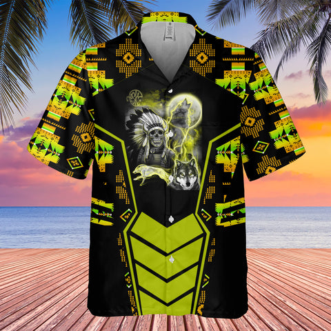 Powwow StoreGBHW000696 Tribe Design Native American Hawaiian Shirt 3D