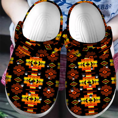 GB-NAT00720-06 Pattern Native American  Crocs Clogs Shoes