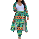 Powwow StoreGBNAT0023102 Tribe Design Native American Cardigan Coat Long Pant Set