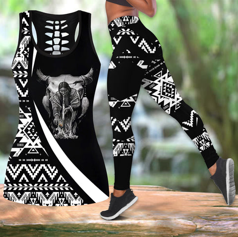 Powwow StoreCOMB2073 Pattern  Native Hollow Tank Top And Legging Sets