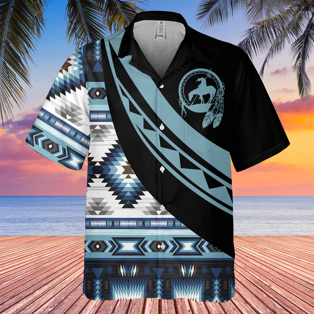 Powwow StoreGBHW001100 Tribe Design Native American Hawaiian Shirt 3D