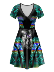 Powwow StoreVND0072 Pattern Native VNeck Dress