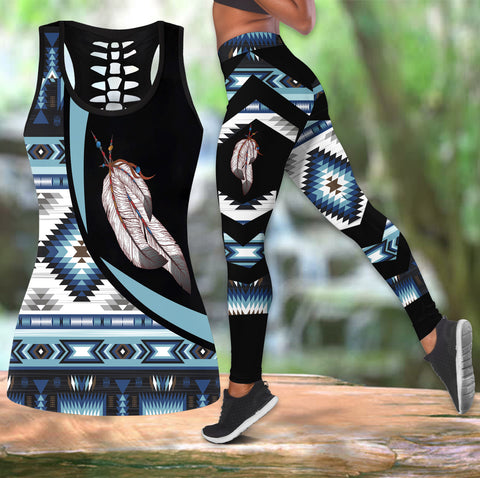 Powwow StoreCOMB2074 Pattern  Native Hollow Tank Top And Legging Sets