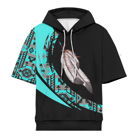 Powwow StoreHD0012356 Pattern Native Pride 3D Short  Hoodie