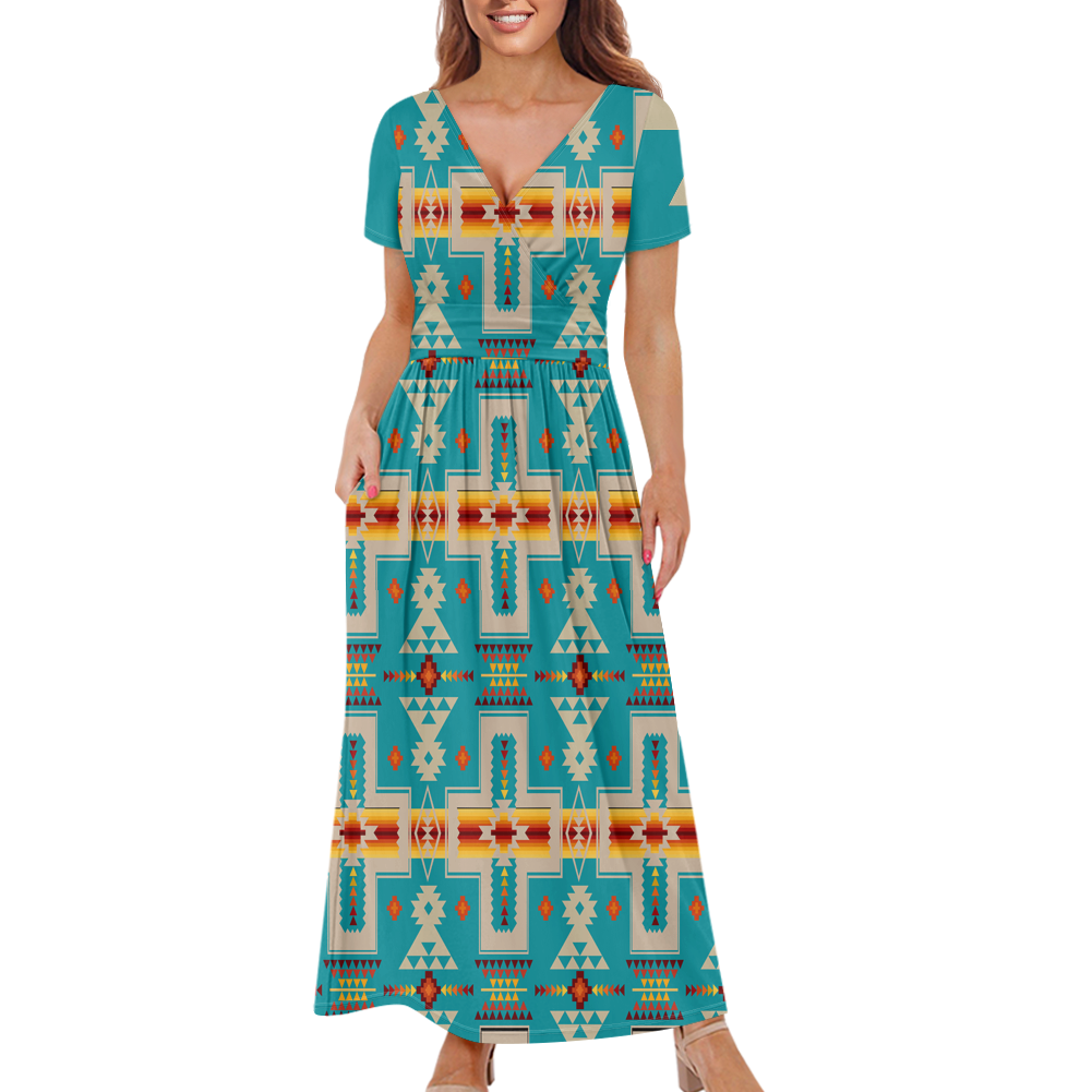 Powwow StoreGBNAT0006205 Pattern Native Ladies Dress