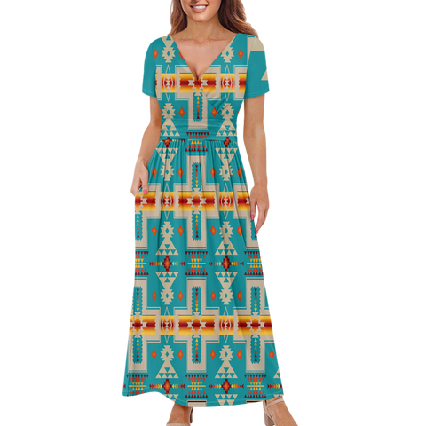 Powwow StoreGBNAT0006205 Pattern Native Ladies Dress