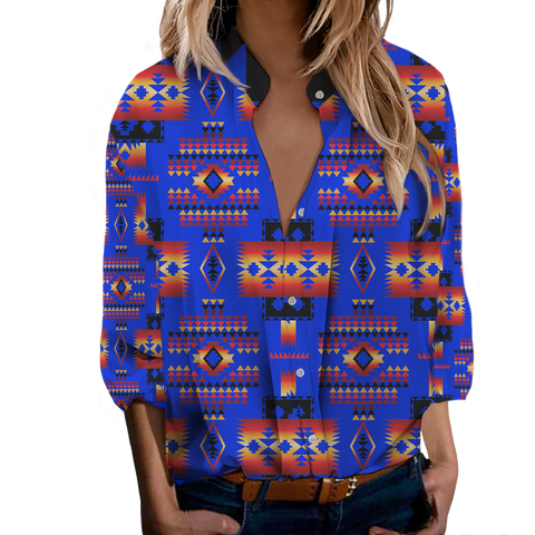 Powwow StoreGBNAT0004606 Tribe Design Native Women's LongSleeved Shirts