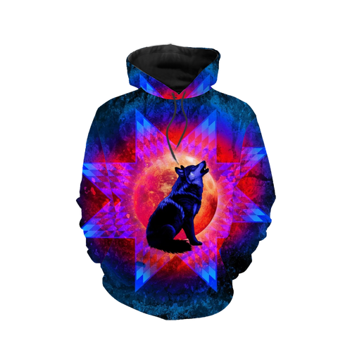 GB-NAT00097-04 New Native American Wolf 3D Hoodie