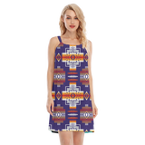 Powwow StoreGBNAT0004 Native  Design Women's Oneck Cami Dress