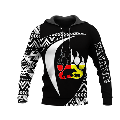 HD0013165 Bear Symbol Pattern Native American Pride 3D Hoodie