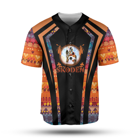 Powwow StoreBJ0007 Pattern Native Baseball Jersey