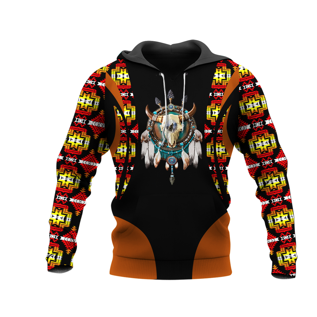 Powwow StoreHD001093 Pattern Native Pride 3D Hoodie