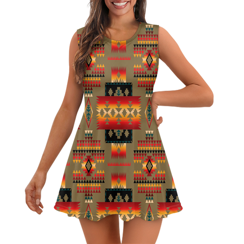 Powwow StoreGBNAT0004604 Pattern Native Cheerleaders Dress