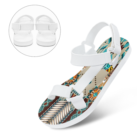 GB-NAT00069 Pattern Native American Open Toes Sandals