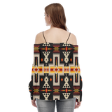 GB-NAT00062-01 Pattern Native Women’s Women's V-neck Cami Blouse